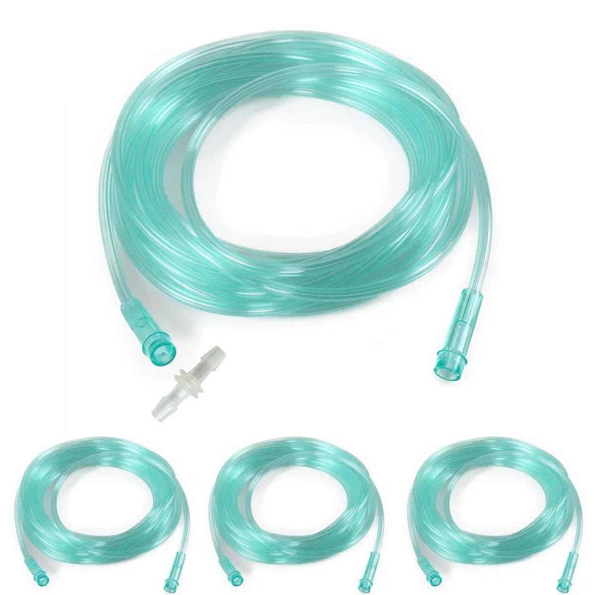 foqitoxi Paquete de 3 tubos de suministro de oxígeno, transparentes, irrompibles, material de PVC de grado médico, 5 m cada uno, con conexión libre