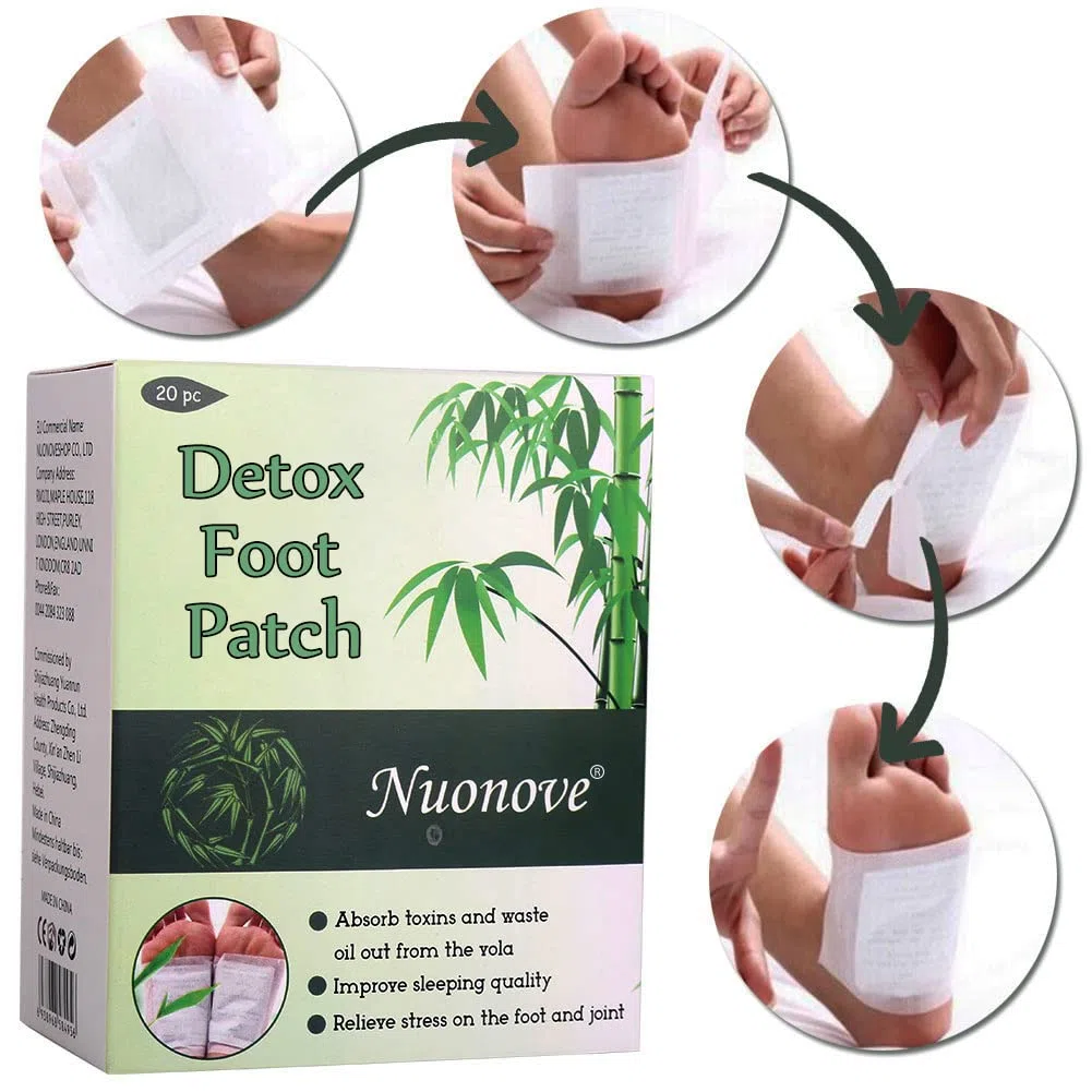 Parches Detox para Pies, Parches para Pies, Parches Pies Desintoxicacion, Apósito detox para el pie, Eliminan Toxinas Cuerpo Mejoran Sueño, Alivio del Dolor, 20pc