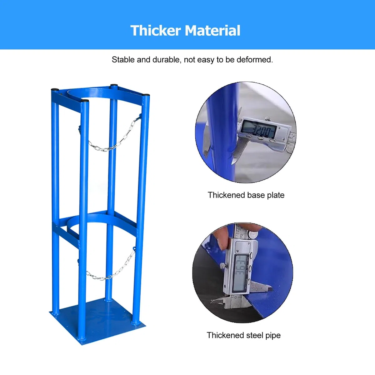 Estante de acero para cilindro de gas, soporte para tanque de oxígeno de montaje en pared o suelo con 2 bisagras, para uso industrial y de laboratorio