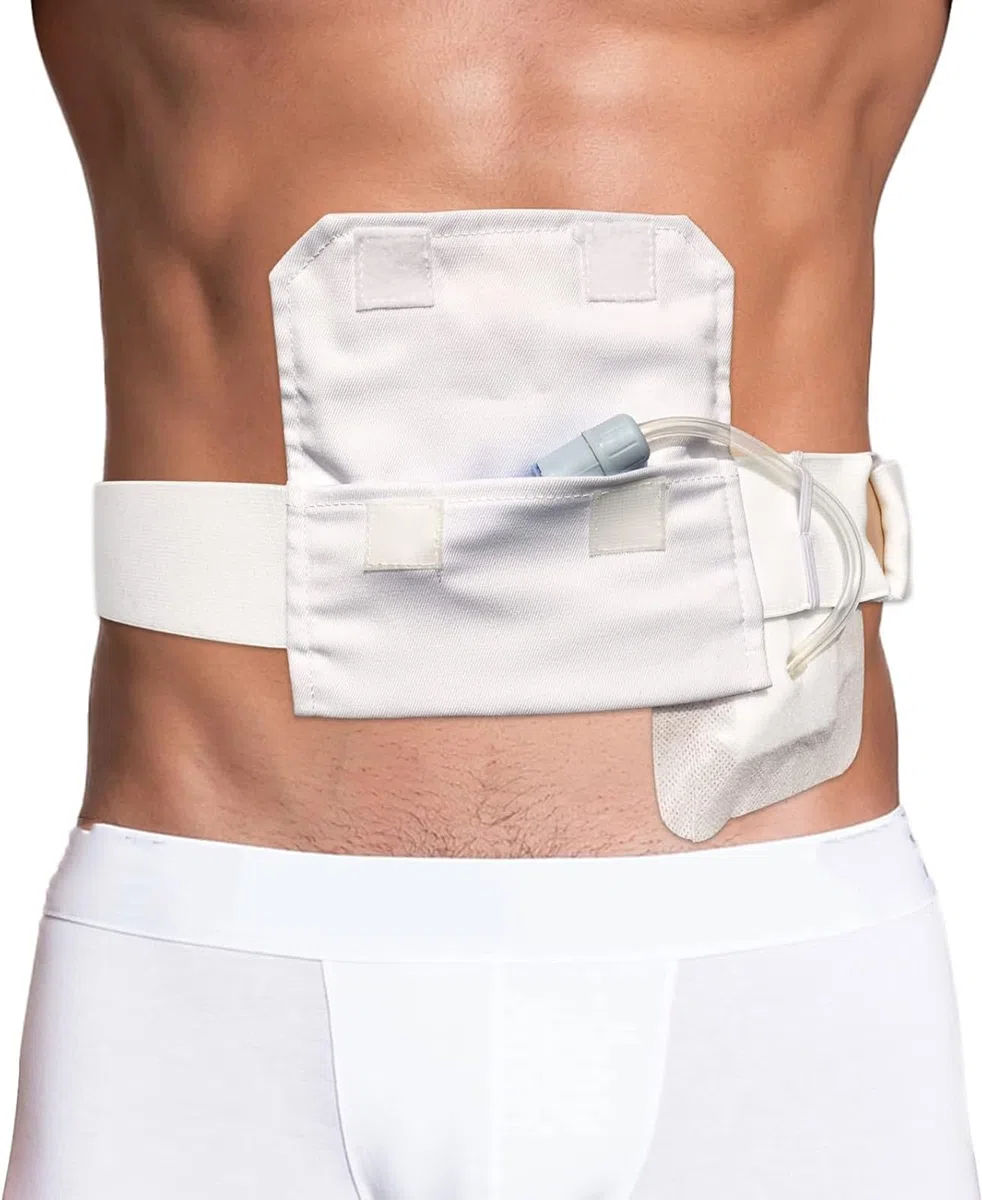 Cinturón de diálisis peritoneal, soporte para catéter de diálisis peritoneal con bolsillo, correa de diálisis peritoneal ajustable, sonda G, cinturón protector de tubo peritoneal para sondas PEG, G y