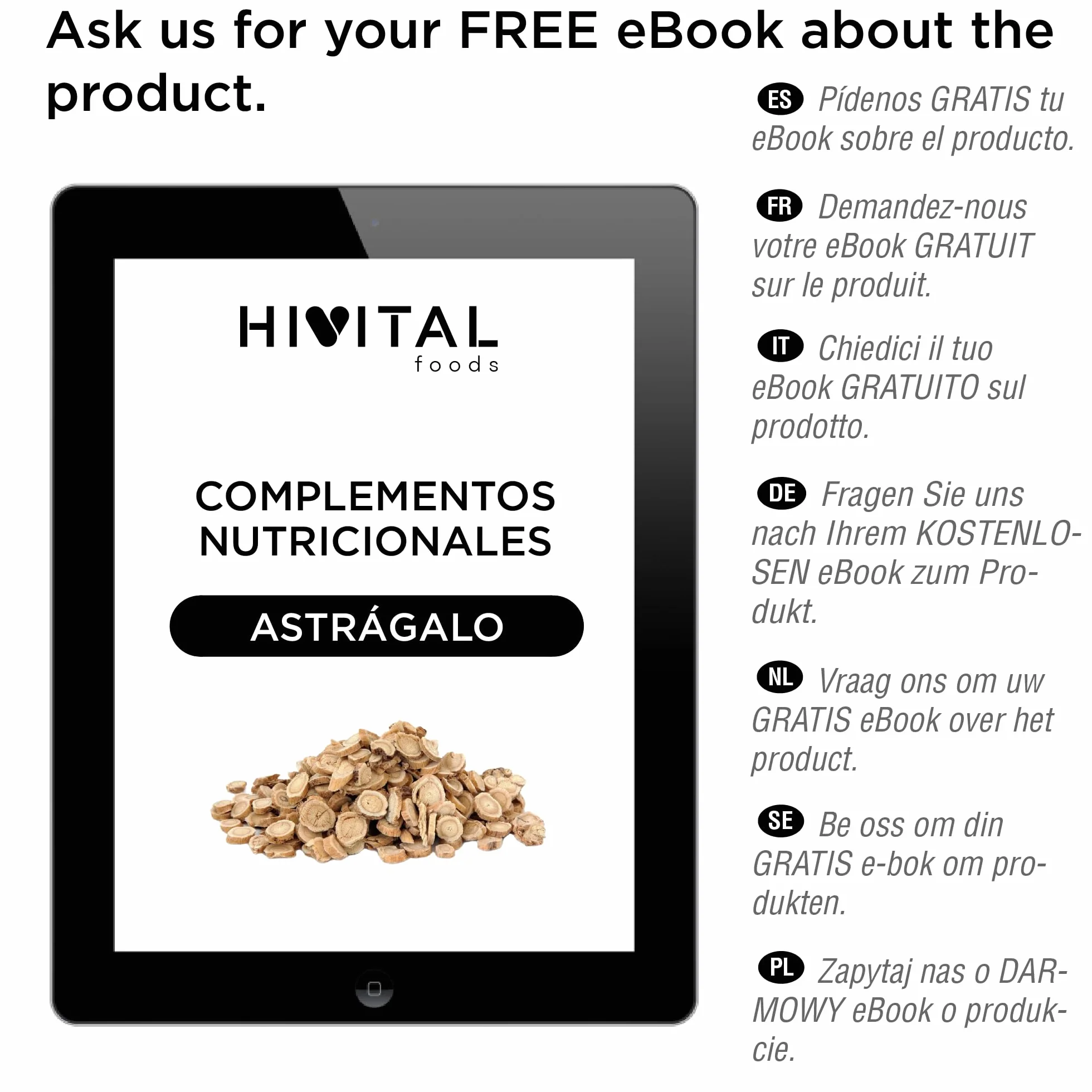 Astrágalo 1400 mg. 180 cápsulas veganas para 6 meses de tratamiento. Extracto Natural de Astragalus con 7% Polisacáridos. Fabricado en España por HIVITAL