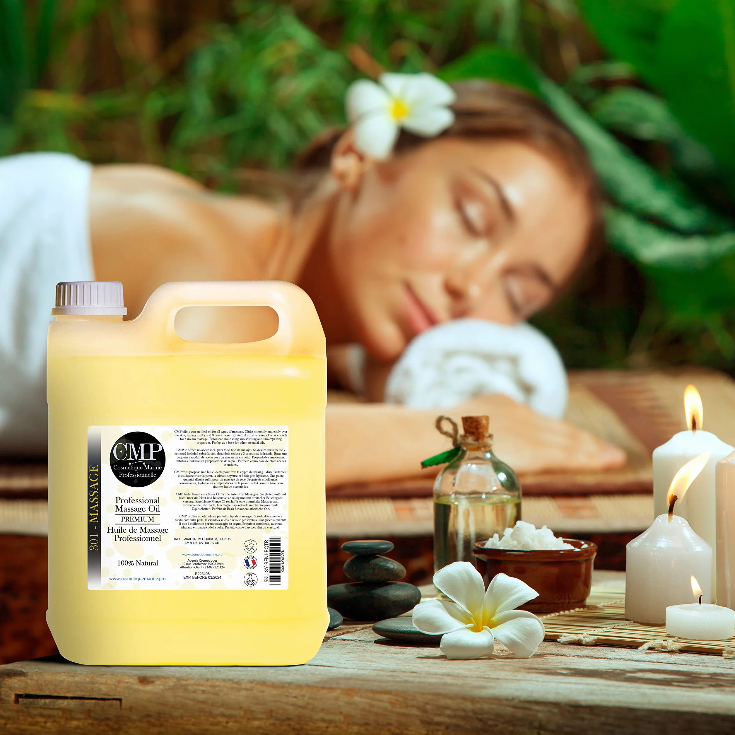 Aceite de Masaje, Ayurvédico, Profesional, + Dosificador, Formato AHORRO, EL MASAJE QUE ESTABAS ESPERANDO, Ideal para Salón de Belleza, Maderoterapia, Aromaterapia, Fisioterapia, SPA en Casa 1000 ml