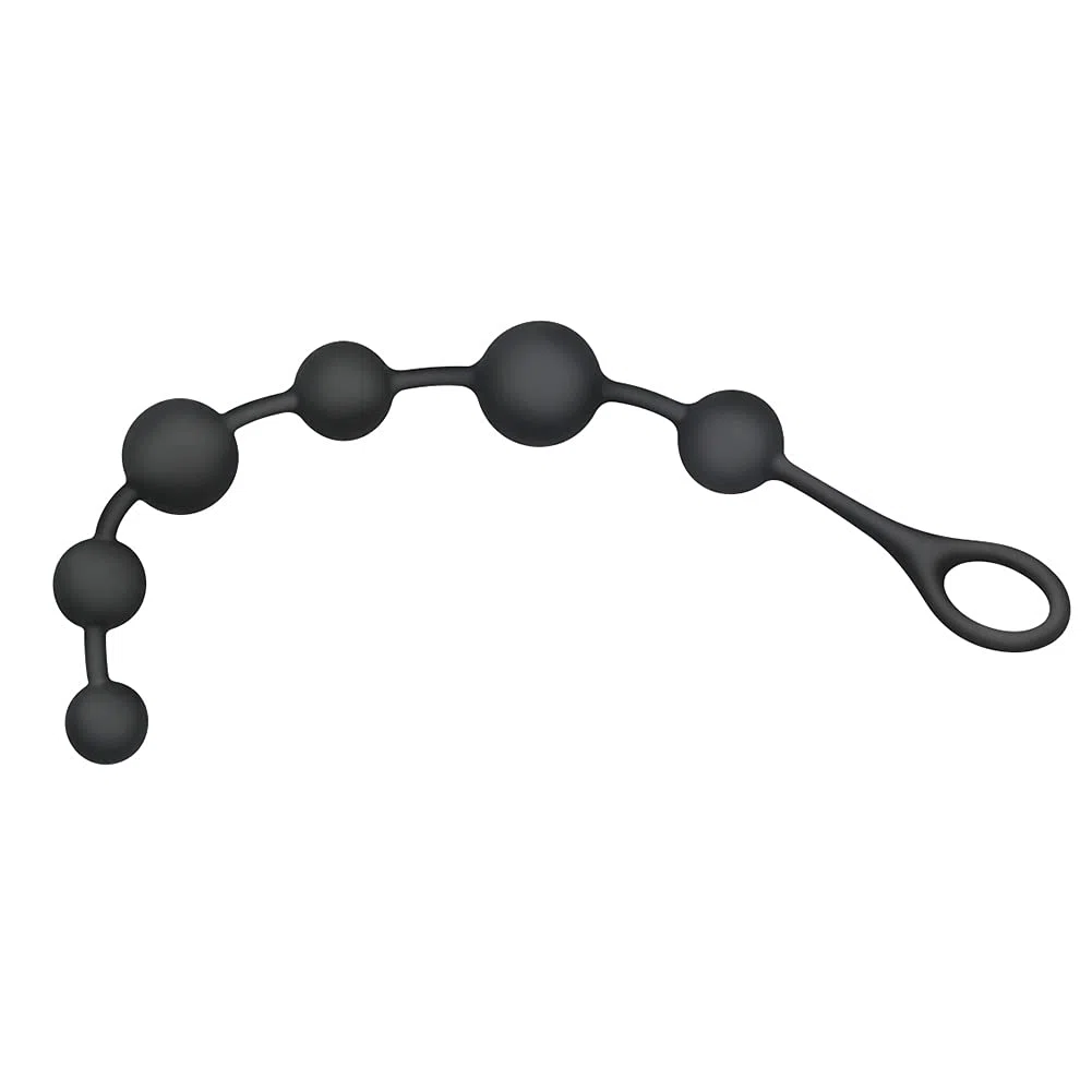Plug Anal de Silicona, Entrenador Anal Flexible Plug de Cadena con 6 Bolas de Diferentes Tamaños Juguete Sexual Anal para Hombres, Mujeres y Parejas