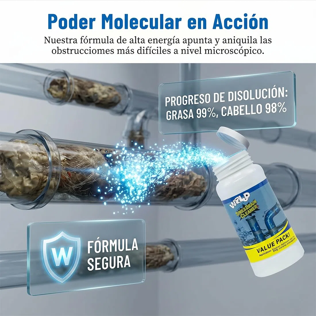 Drainelix Limpiador Desague, 2026 Potente Drainelix Limpiador De Desague, Drainelix Espuma, Drainelix Desatascador, Para Fregaderos, Duchas, Inodoros Y Tuberías (2 Botella(220g))