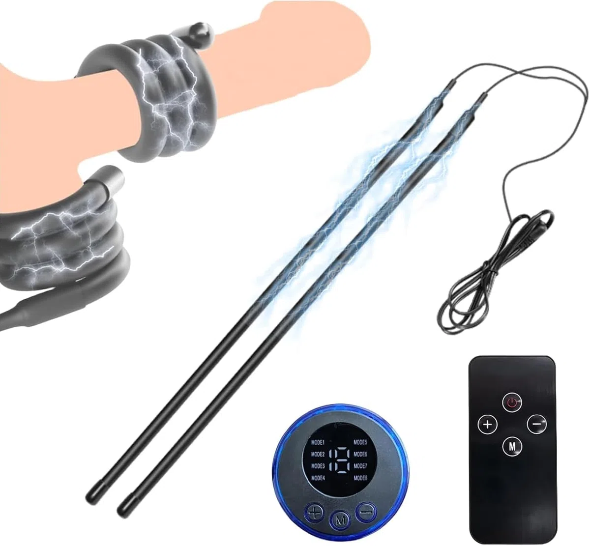Electroestimulación Anillos para el Pene y Testículos Masculino Ereccion