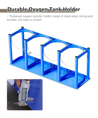 Soporte de tanque de oxígeno, soporte de cilindro médico duradero para un almacenamiento seguro, soporte compacto para depósito de gas para el hogar o la clínica