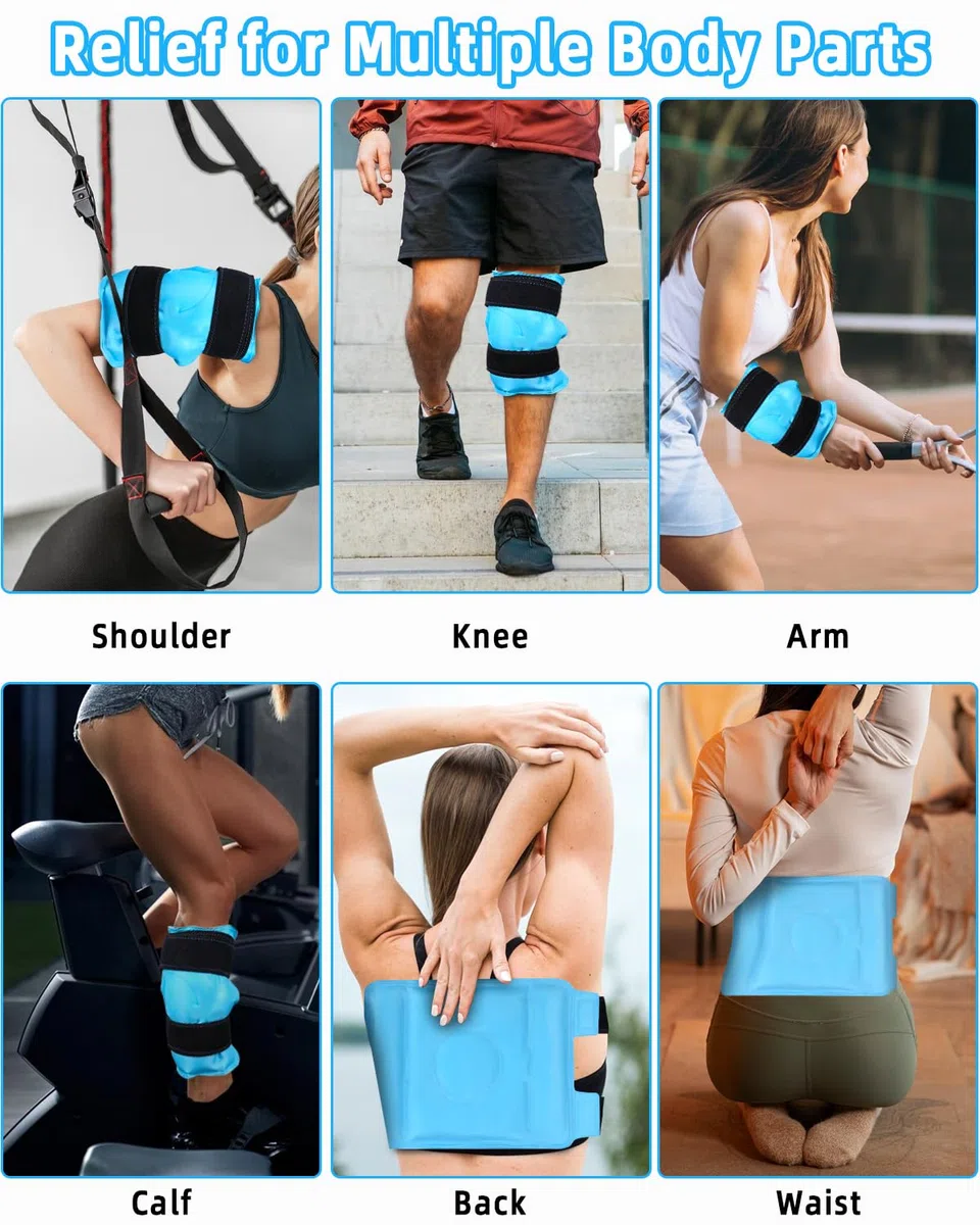 jutyum Almohadillas de refrigeración reutilizables para rodilla, compresas frías y cálidas, vendaje de refrigeración elástico para el dolor articular, hinchazón y contusiones para deportes y