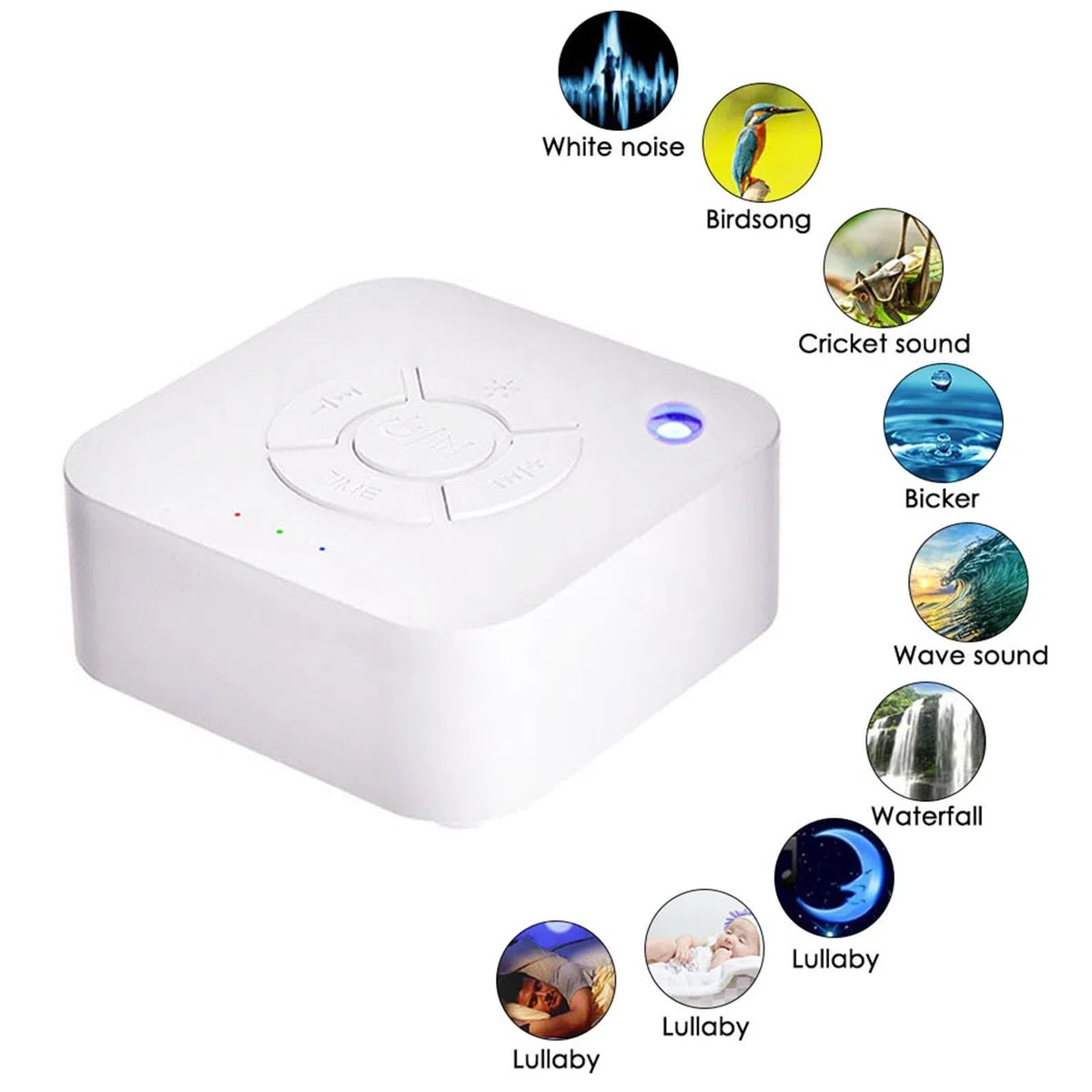 Máquina de sonido para adultos | Máquina de ruido recargable por USB con temporizador de apagado automático de 9 sonidos relajantes,Altavoz multifuncional para la privacidad de la