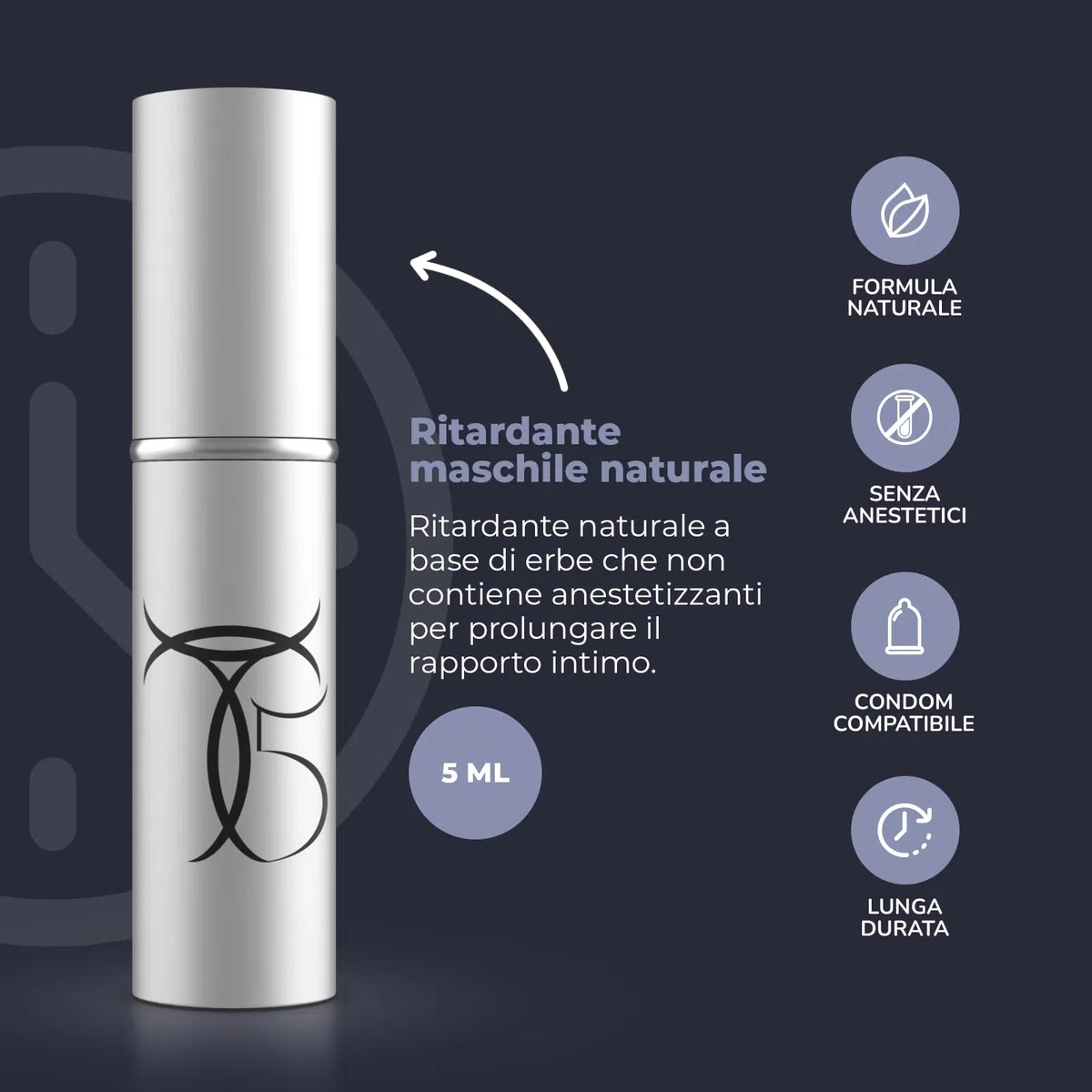 INTIMATELINE | Tauro T5 - Spray Retardador Íntimo para Hombres, No Anestesia, Fórmula Herbal Natural, 20ml