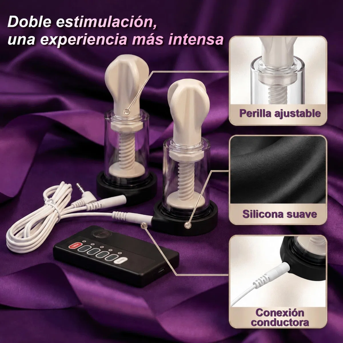Estimulación Eléctrica Ventosas para Pezones Electroestimulación Succionador Pezones Aspiradores de Pezón Descarga Masturbación Sex Toy Senos Ventosas SM Juguetes Bdsms de Clítoris Estimulador