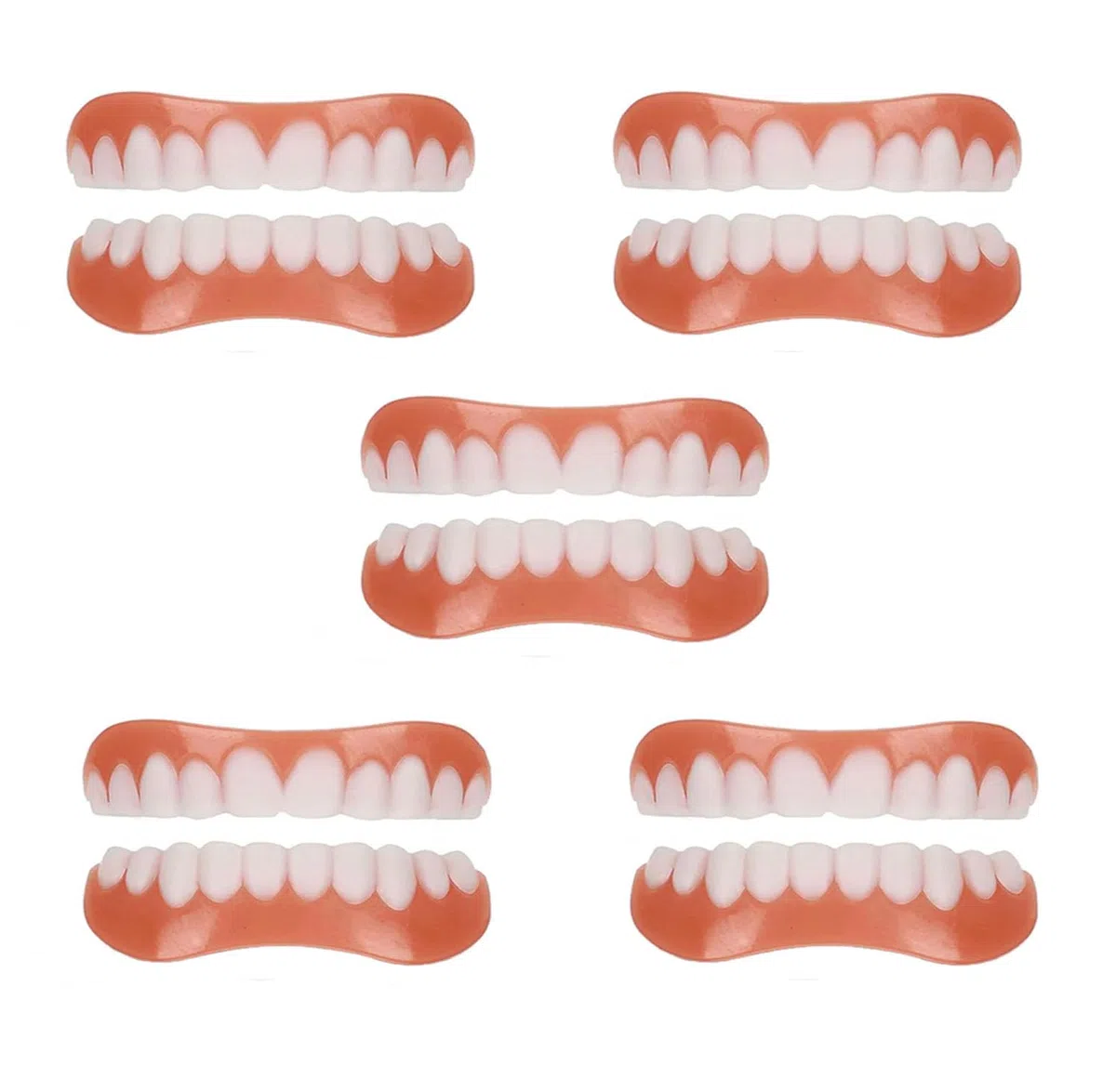 Genérico Juego De Prótesis Dentales De Silicona Reparación De Dentaduras Blandas De Silicona Dentaduras Temporales para Embellecimiento Oral Rápido Y Fácil De Usar