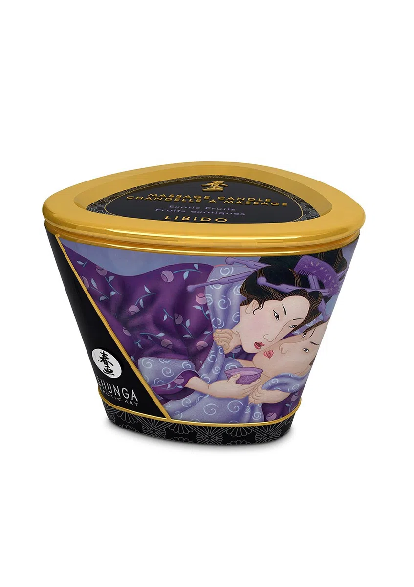 Shunga Vela de Masaje Libido, Aroma de Frutos Exóticos, Color Blanco - 170 ml