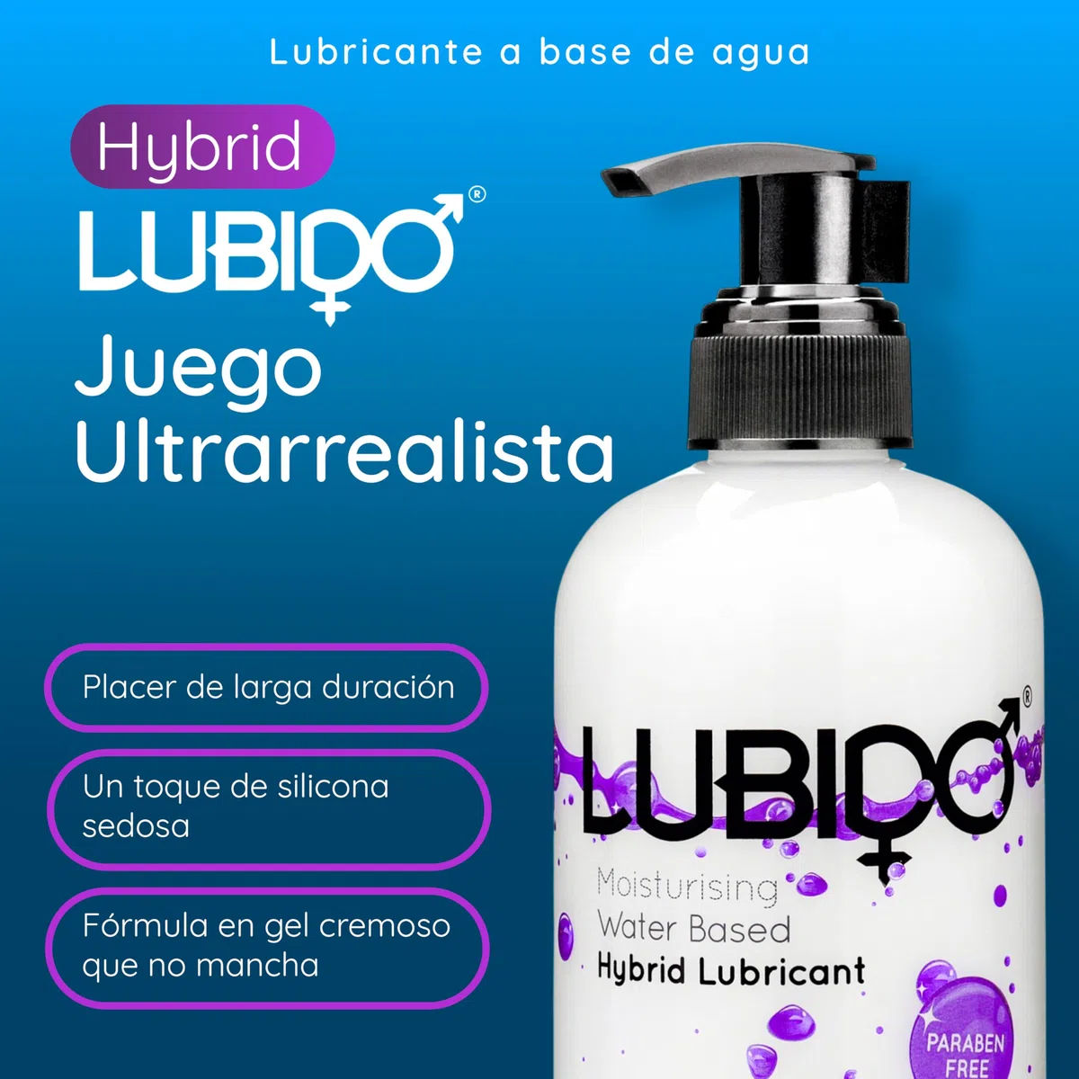 Lubido Gel Lubricante Hybrid Cremoso Hidratante sin parabenos - 250 ml