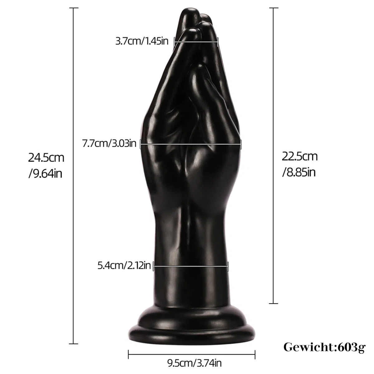 BDSMAGE Consolador Anal para Fisting, Anal Plugs de Mano, Dilatador Anal Masturbatore para Mujer y Hombre, Juguete Sexual con Ventosa para Pareja