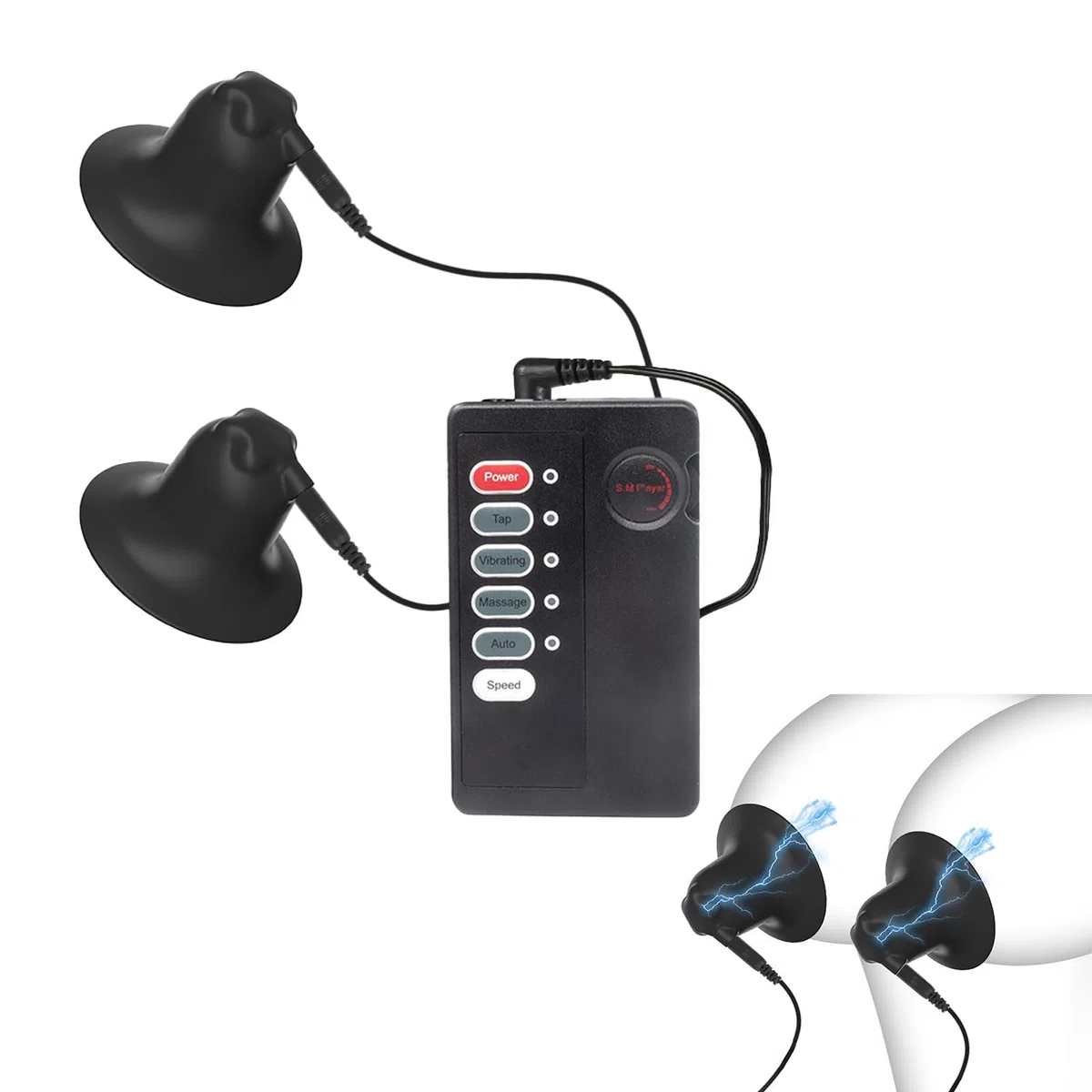 SM Electroshock Pezón Succionadores Para Las Mujeres Los Hombres De Silicona Pinza Eléctrica Pezón Masturbación Estimulación Juguetes Sexuales Para Parejas