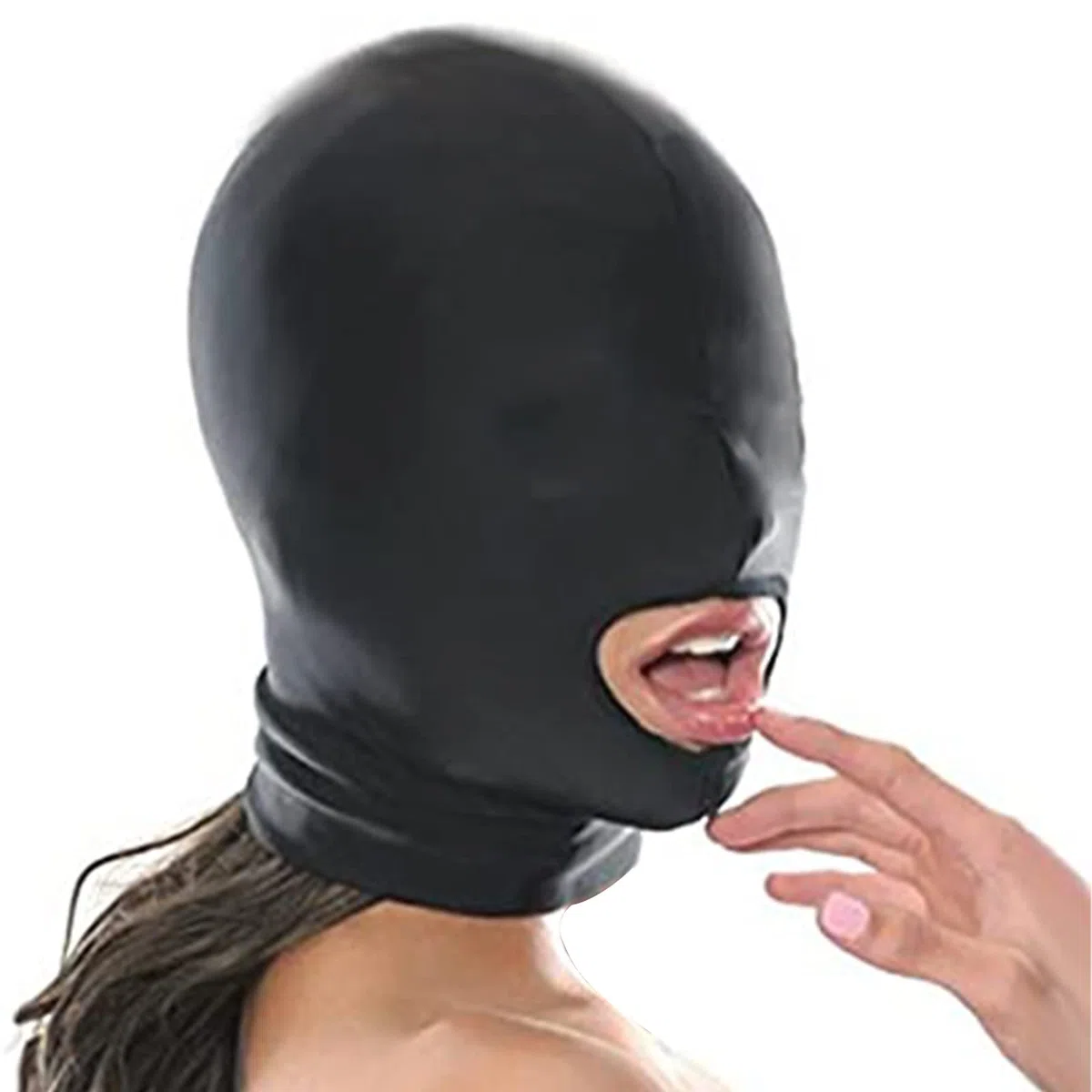 BDSMYEE Máscara de bondage SM con correas de satén, ajustable y elástica para juegos de rol, de cuero, ideal para parejas, hombres y mujeres