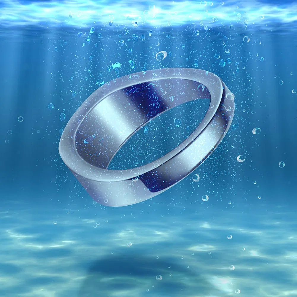 Anillos de pene de acero inoxidable para hombres, Anillo de pene de placer para el aumento de la potencia Anillo de glande ergonómico Anillo de testículo de metal (L)