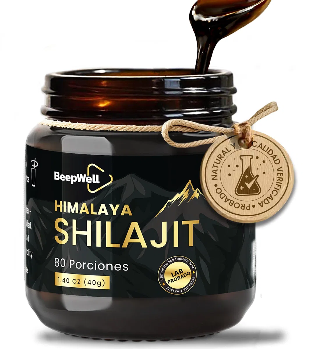 Shilajit Pure Himalayan - Resina Shilajit para hombres y mujeres (80 porciones)
