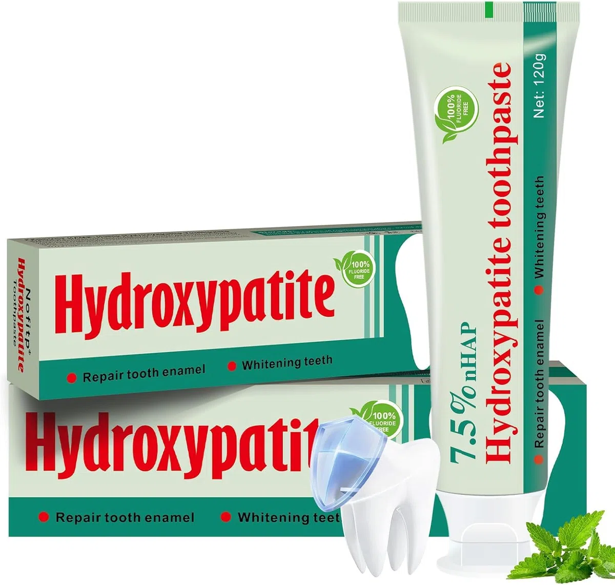 Pasta dental con hidroxiapatita, favorece la remineralización dental, fórmula natural sin flúor, alivia al instante la sensibilidad dental, apta para el cuidado bucal de adultos y niños 4 unidades