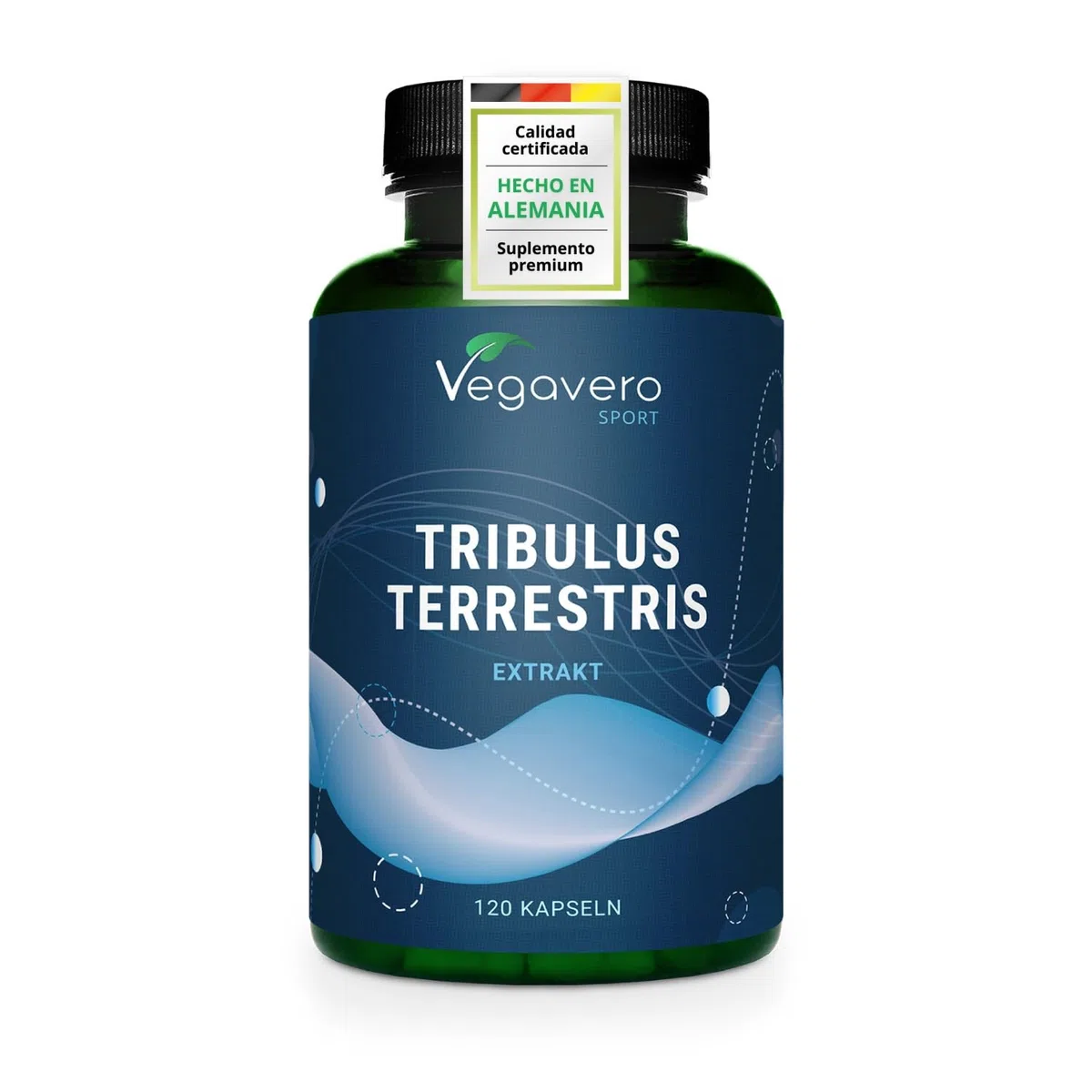 Tribulus Terrestris PURO | 10.800 mg | 90% Saponinas | Masa Muscular | Potenciador + Energizante | Testado en Laboratorio | Sin Aditivos & Vegano | 120 Capsulas | Vegavero