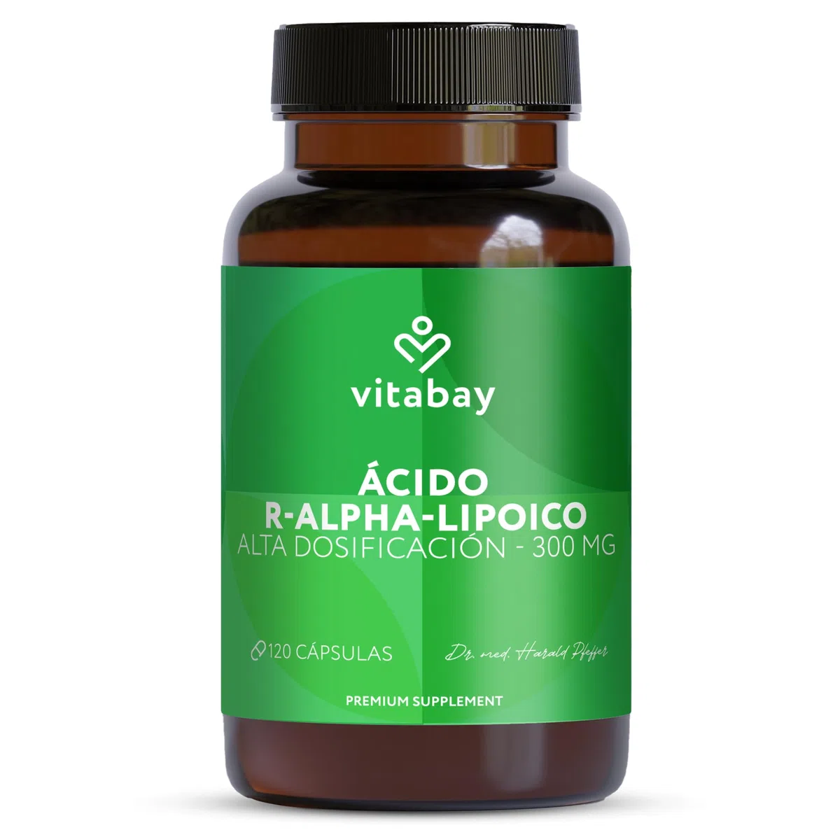 Vitabay Ácido R-Alfa Lipoico 300 mg – 120 cápsulas veganas – Alpha Lipoic Acid alta dosificación – forma R natural sin S-ALA – bioactiva y analizada en laboratorio en Alemania – suministro 4 meses