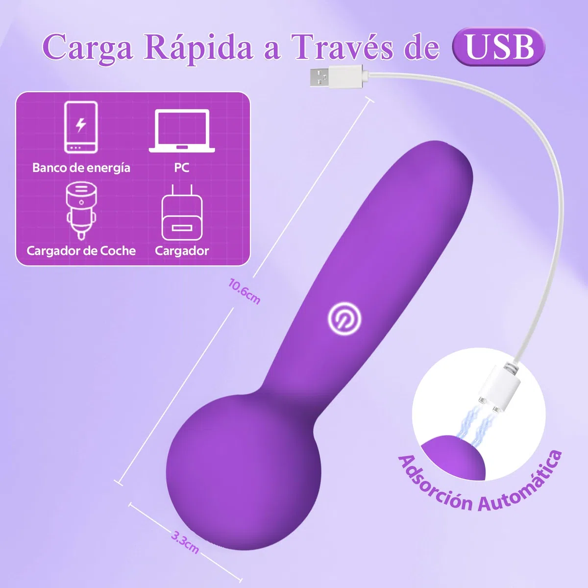 Vibradorador Mujer Juguetes Eróticos para Pareja Sexuales Vibrador Pequeño con 10 Modos Vibradores Consoladores.. para Mujer con Vibración Succionador Clítoris Juguetes Sexuales (Púrpura)