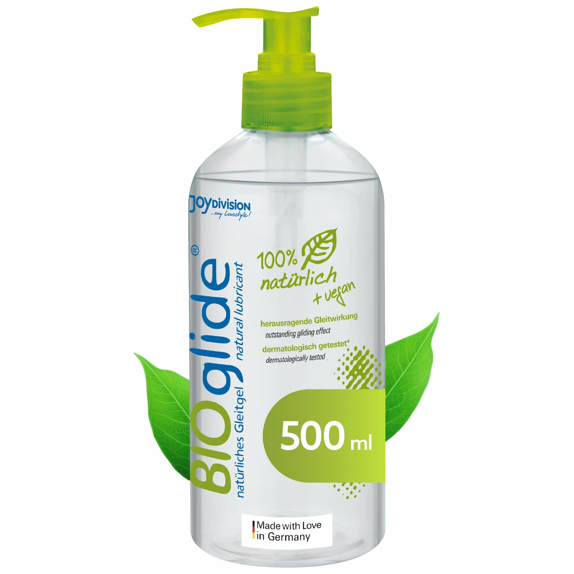 JOYDIVISION Original BIOglide neutral gel lubricante 500 ml | Lubricante 100% natural y vegano | Gel lubricante orgánico a base de agua apto para condones de látex | Lubricación a base de agua
