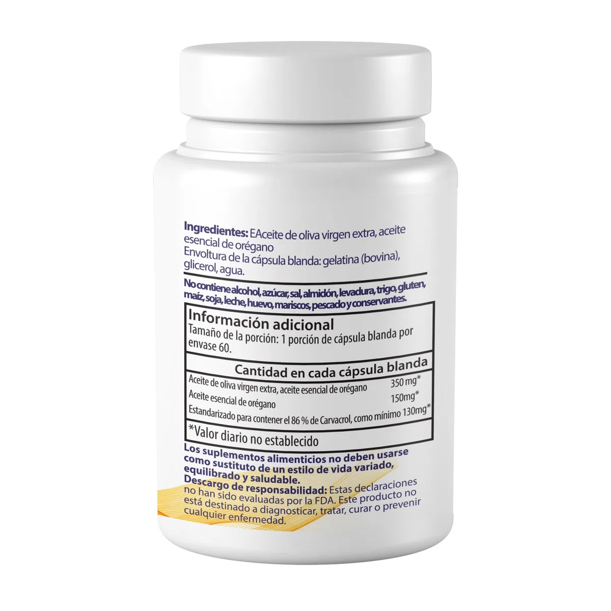 Zane Hellas Oregano Oil Softgels. La mayor concentración del mundo. Cada cápsula contiene un 30% de aceite esencial de orégano griego puro. 130 mg de Carvacrol por cápsula. 60 cápsulas.