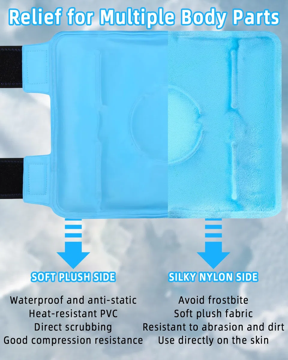 jutyum Almohadillas de refrigeración reutilizables para rodilla, compresas frías y cálidas, vendaje de refrigeración elástico para el dolor articular, hinchazón y contusiones para deportes y