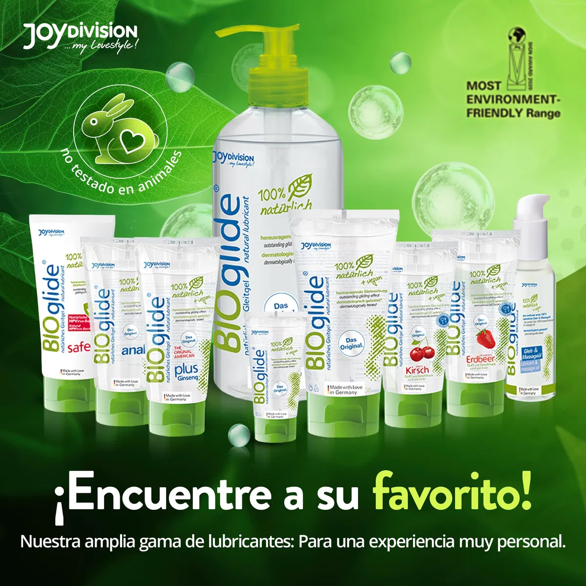 JOYDIVISION Original BIOglide neutral gel lubricante 500 ml | Lubricante 100% natural y vegano | Gel lubricante orgánico a base de agua apto para condones de látex | Lubricación a base de agua