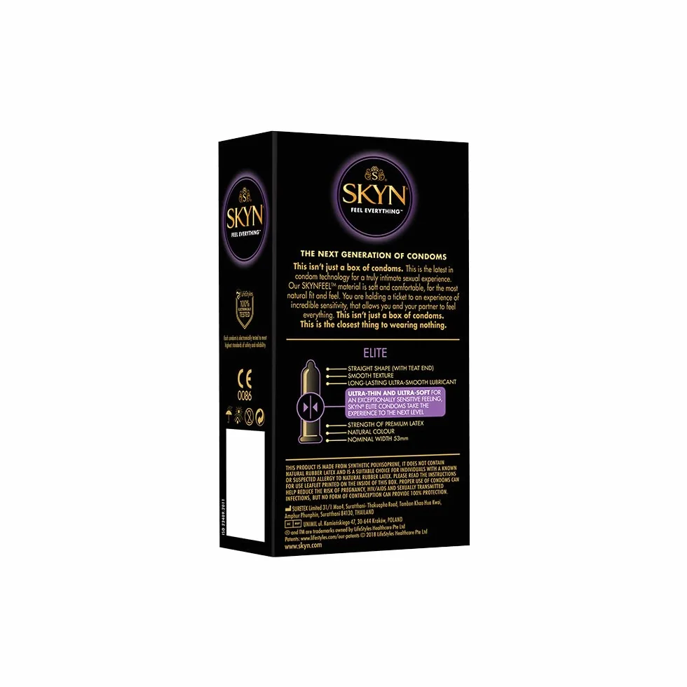 Skyn Preservativos para hombre Elite 20, ultrafinos, ultrasuaves, 200018