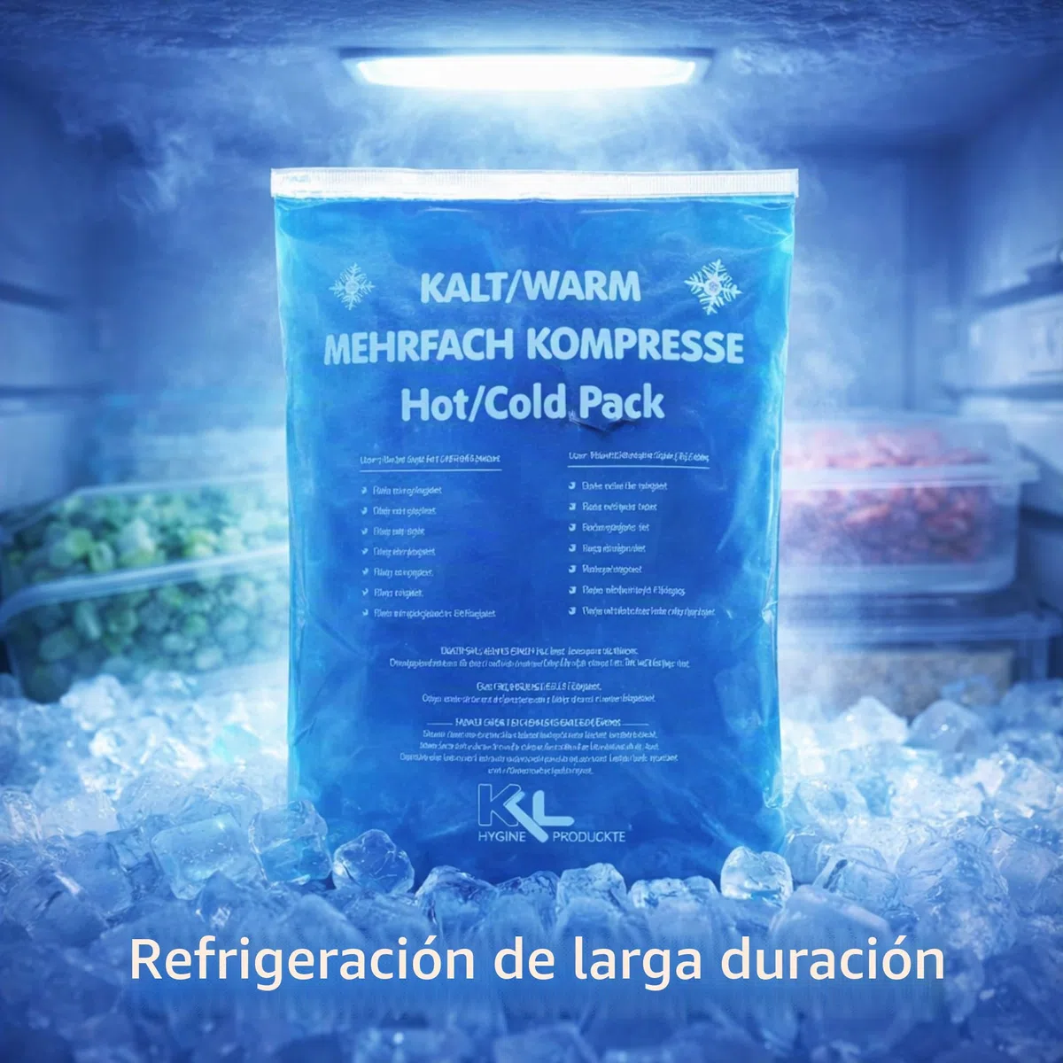 KK Compresa Térmica Terapéutica, 9 x 16 cm, 1 Paquete de 10 Unidades, Azul, Versátil (Calor/Frio), Reutilizable