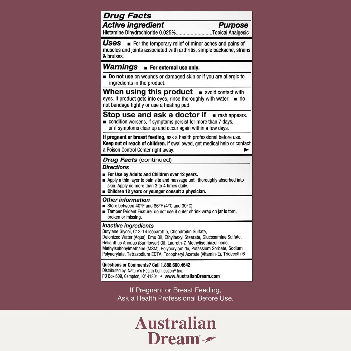 Australian Dream Arthritis Pain Relief Cream, 9 Ounce