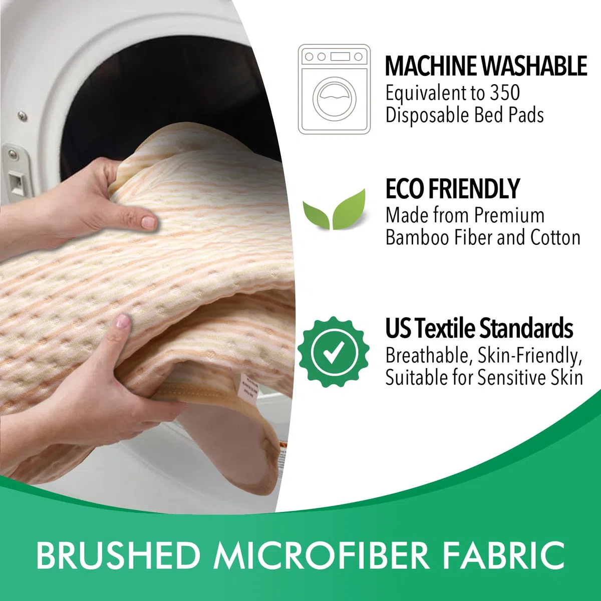 Empapadores Cama Lavables Reutilizables Impermeable para Adultos Ancianos,Algodón Fibra de Bambú,Transpirable,Doble Uso en Todas Las Estaciones,100x140cm