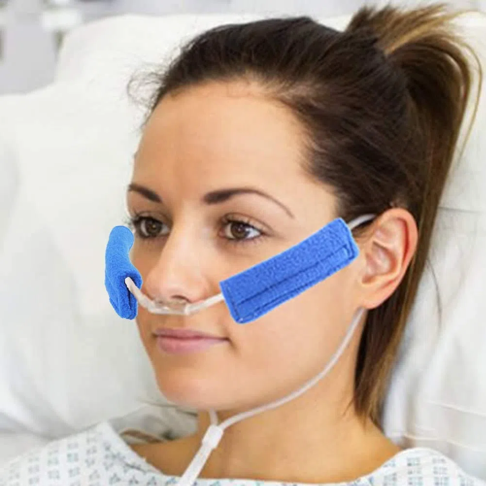 pinklilycare 1 par de fundas suaves de oxígeno nasal para usuarios de oxígeno para proteger tu cara del tubo de la cánula para evitar hendiduras, piel irritada de mejillas