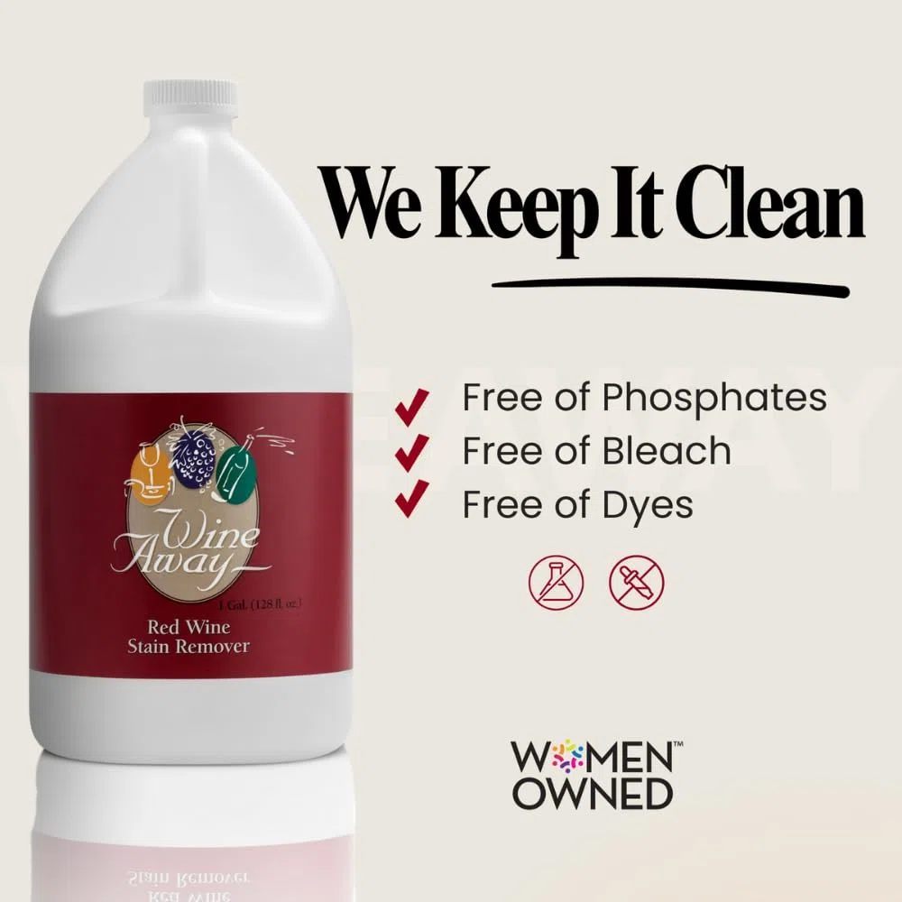 Vino tinto quitamanchas funciona en dulce o seco manchas, 1 gal