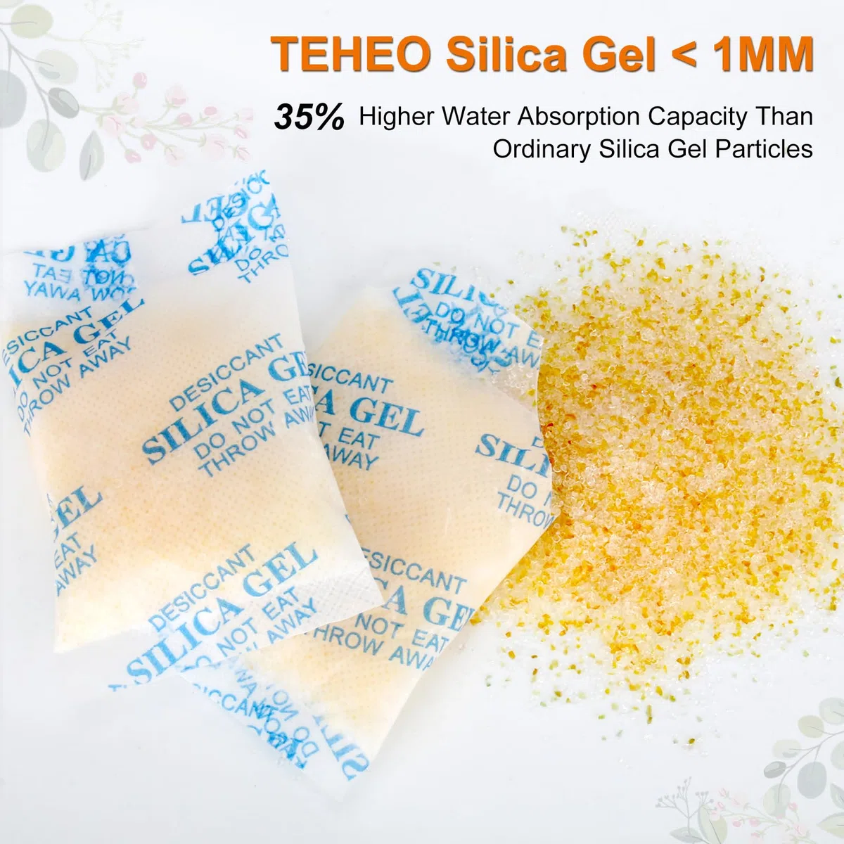 Bolsas de Gel de Sílice Antihumedad 20g x 25 - Reutilizable, Alimentario, Con Indicador de Absorción de Humedad