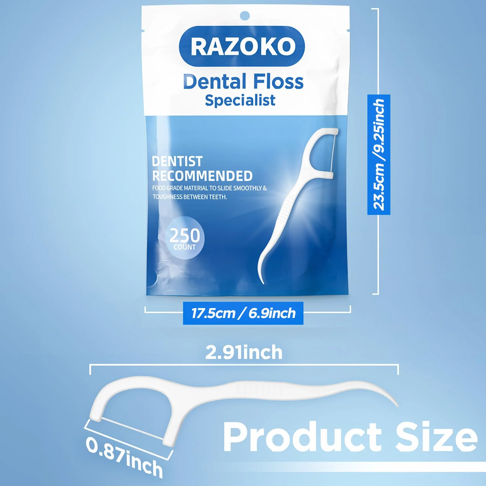 Palillos con Hilo Dental Profesional - 500 Unidades, Seda Resistente, Mango Antideslizante, Sin Sabor, Desechables para Limpieza Diaria y Viaje