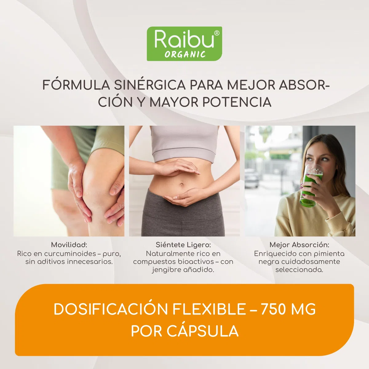 Cúrcuma con jengibre y pimienta negra Orgánica, 1500mg - Antiinflamatorio Natural - 180 Cápsulas de Curcuma, jengibre y pimienta negra - Certificación Ecológica, Probada en Laboratorio