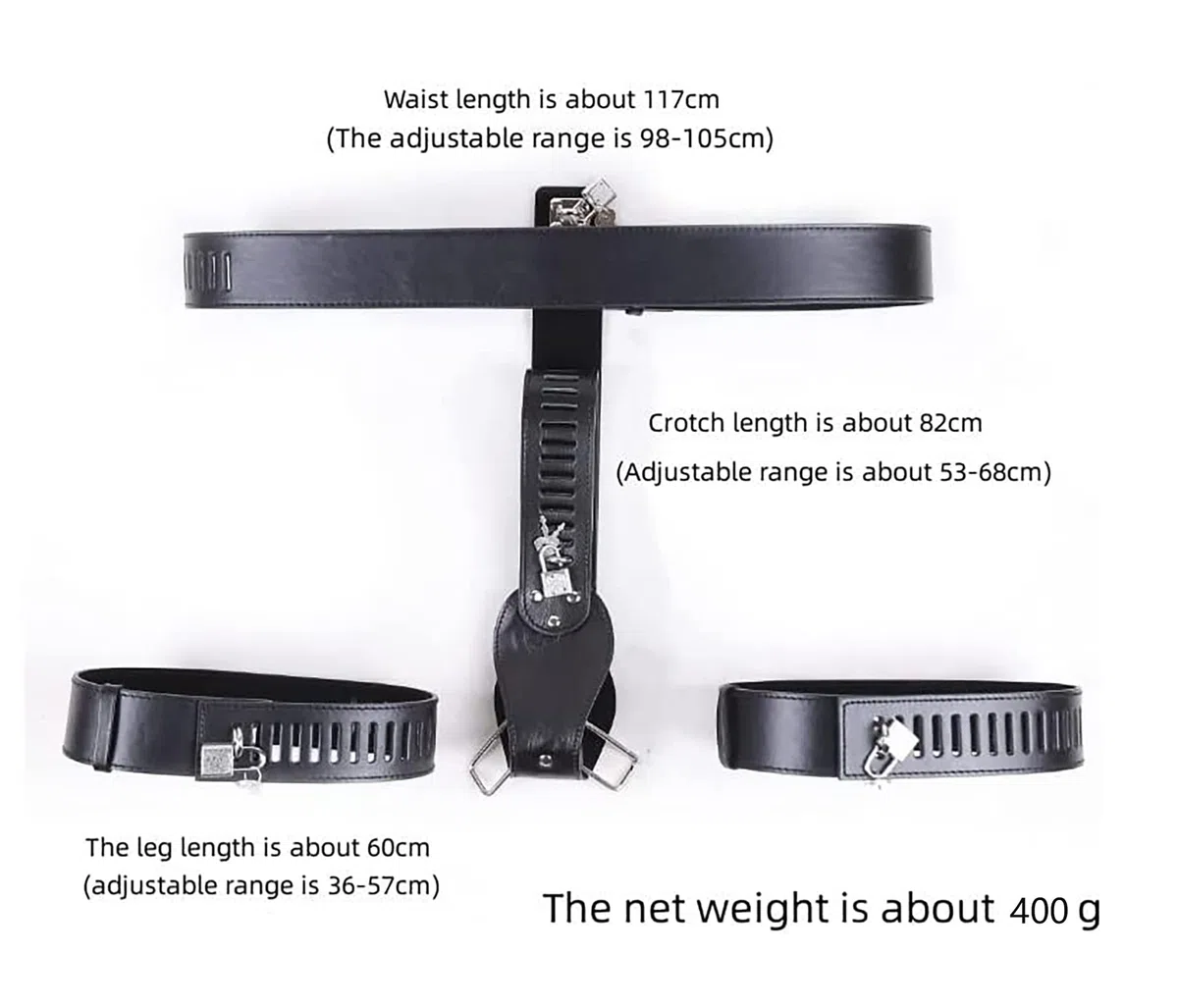 SeLgurFos Cinturón de castidad de cuero bragas de castidad de las mujeres Negro ropa interior de castidad con llave y cerradura SM Bondage Bondage Esclavo disfraces eróticos
