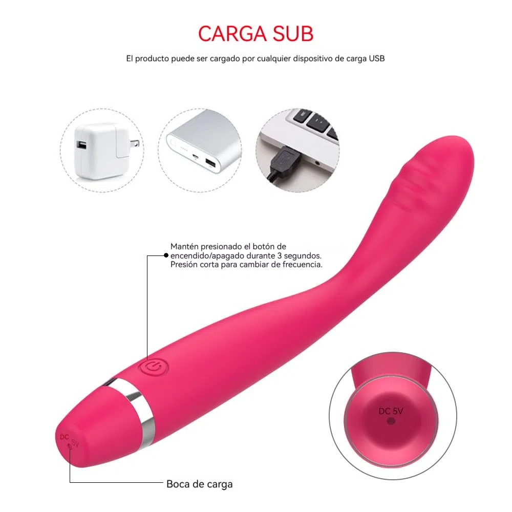 Masajeador suelo Pélvico Punto G – Juguete Sexual Ergonómico y Versátil para Autoestimulación - Cabeza Angulada y Diseño Elegante - Color Rosa