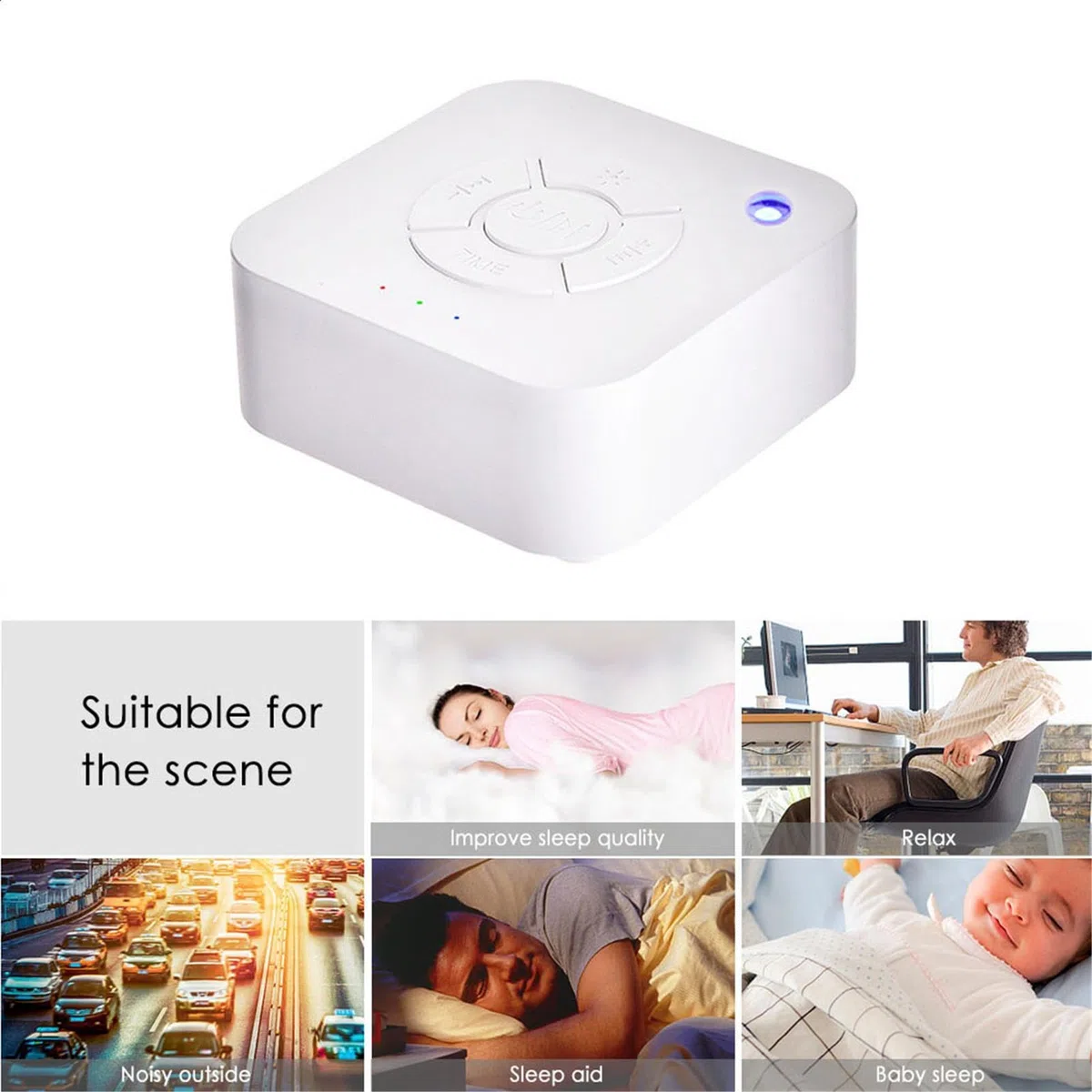 Máquina de sonido para adultos | Máquina de ruido recargable por USB con temporizador de apagado automático de 9 sonidos relajantes,Altavoz multifuncional para la privacidad de la