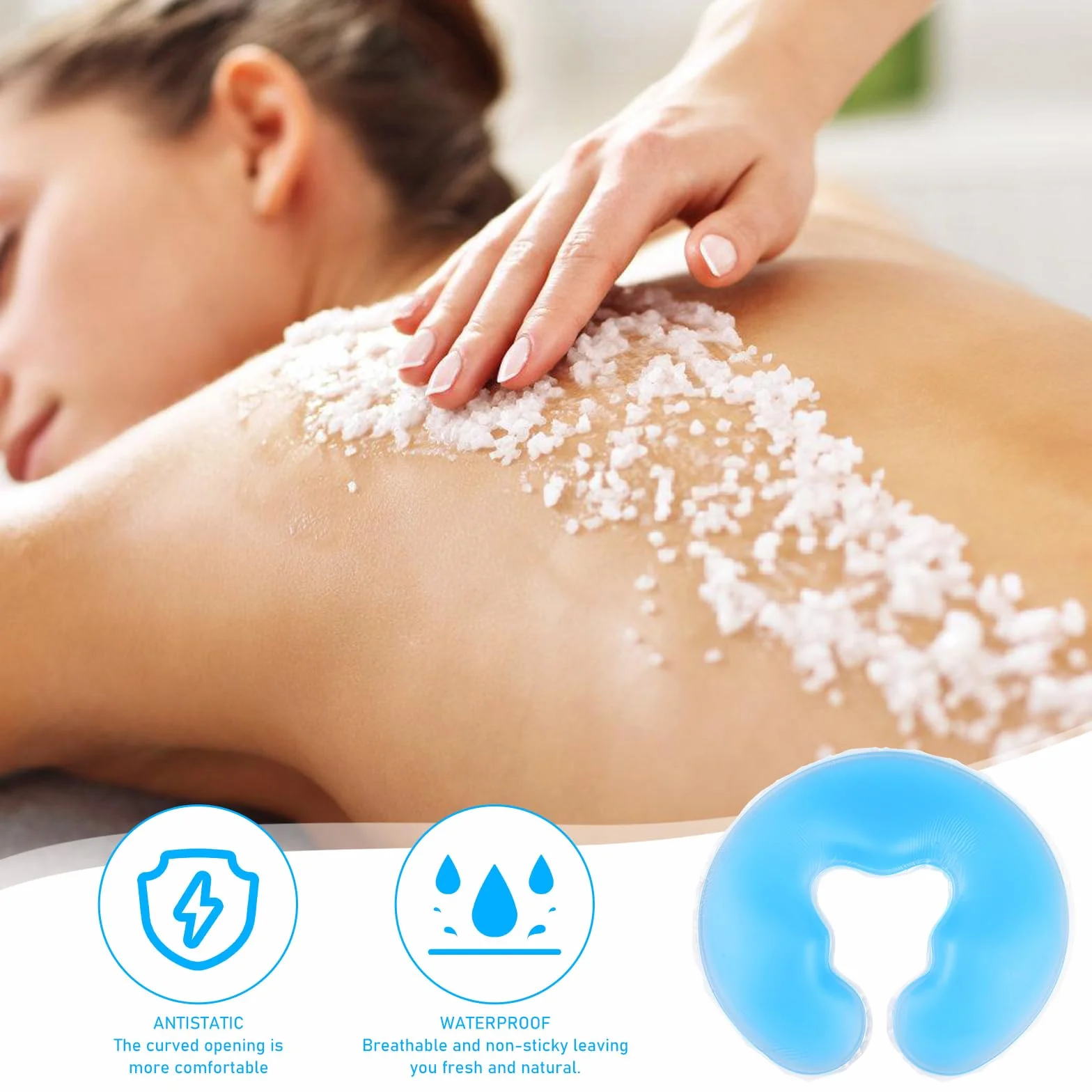 GBKDQQ Cojín de silicona para spa, cojín facial de silicona, cojín de gel para masaje, cojín facial de gel para mesa de masaje, cojín facial de gel, masajeador de belleza, cuidado de la piel,