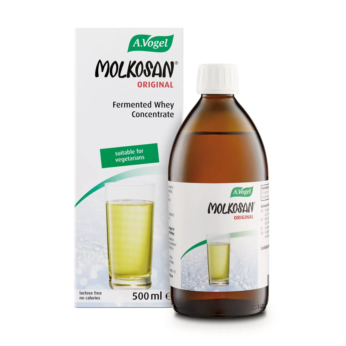 A.Vogel Molkosan | Complemento Alimenticio para el Bienestar Intestinal | Suero Láctico Fermentado | Ingredientes Activos Naturales | 500 ml