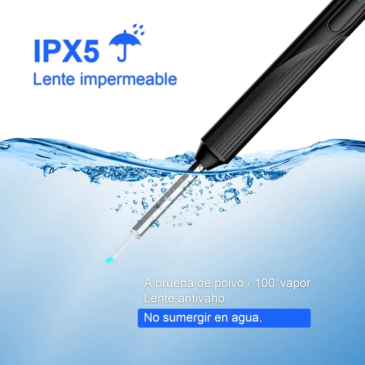 Kit inalámbrico de limpieza de oídos, limpiador de oídos con otoscopio con cámara HD, carga USB, kit de limpieza visual de oídos con 6 LED para el cuidado familiar