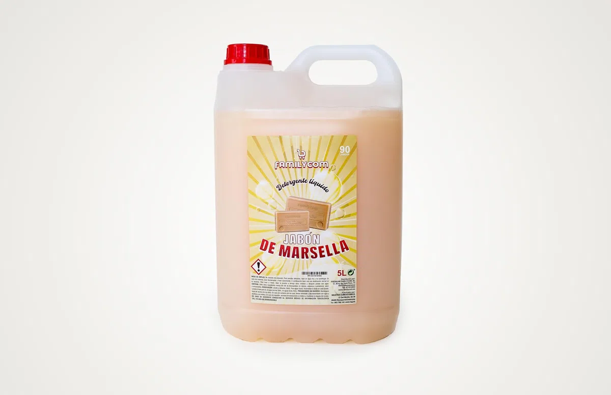 Detergente Líquido para Lavadora Marsella, Detergente Concentrado para Ropa Blanca y de Color, 90 lavados, Jabón Natural para una Ropa Limpia y Cuidada
