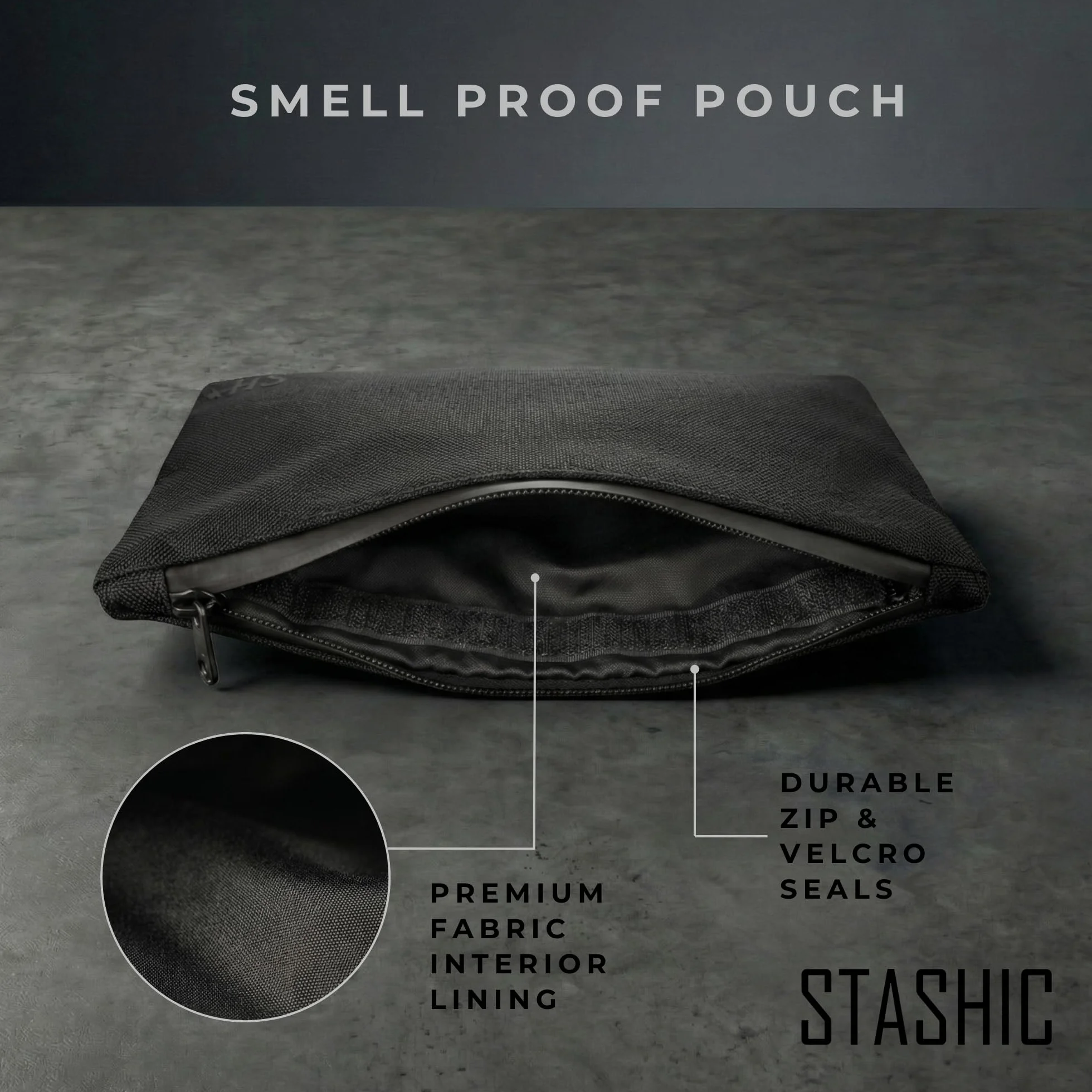STASHIC Estuche A Prueba de Olores - Bolsa para su Alijo A Prueba de Olores de Carbón Activado - SH*