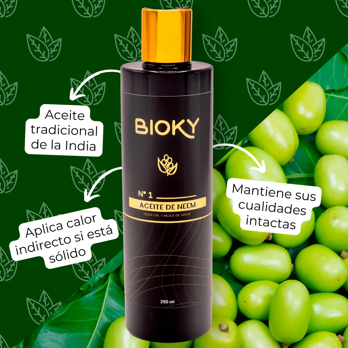 Aceite de Neem para la Piel 500ml - Aceite Vegetal Prensado en Frío | Cuerpo, Piel, Cabello | Prensado en Frío | Olor Característico Neem (500 ml)