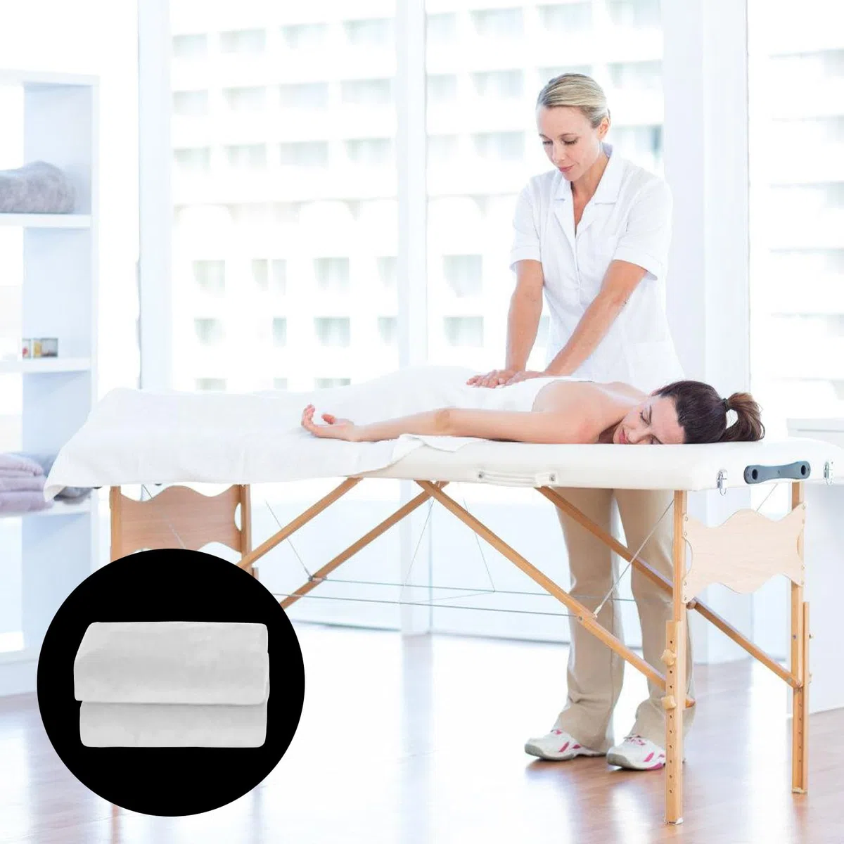 Funda de masaje de 80 x 190 cm, para silla de masaje, resistente al aceite, lavable, funda nórdica de belleza con agujero, funda elástica para mesa de masaje, spa, banco de terapia