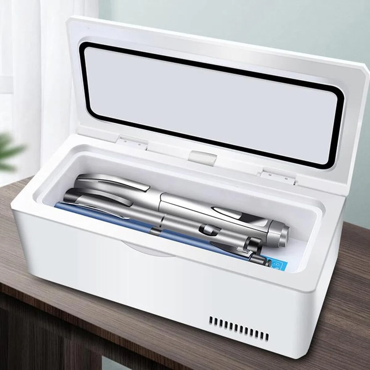 Caja refrigerada con Enfriador de insulina, Mini Caja portátil de Almacenamiento en frío para Enfriador de insulina para Mantener los medicamentos para la Diabetes más Frescos Entre 8 y 36 Horas, si